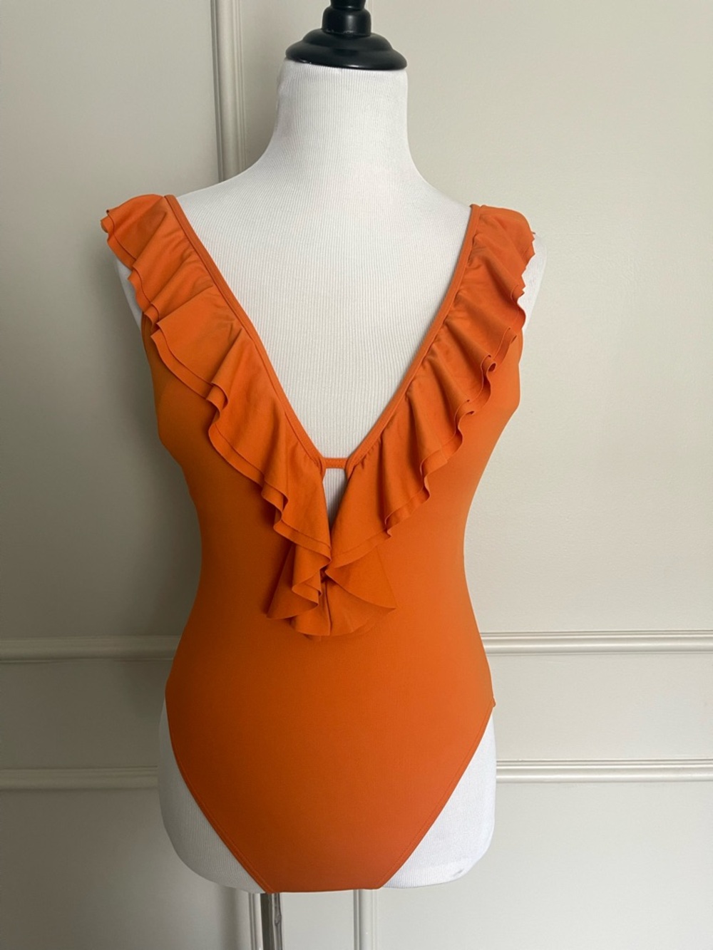 Michael Kors Bright Orange Swimwear with Ruffle Detail
